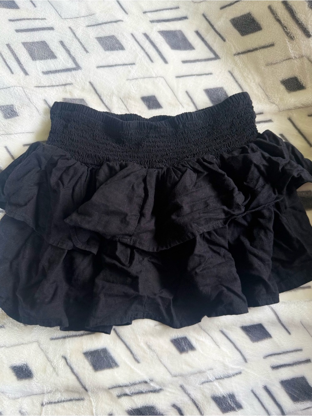 Black Ruffled Mini Skirt - Women